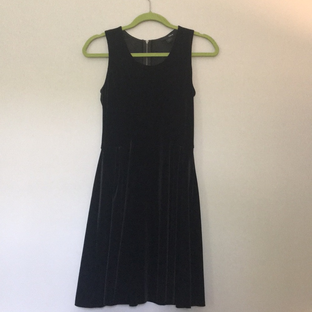 Velvet black fit and flare dress